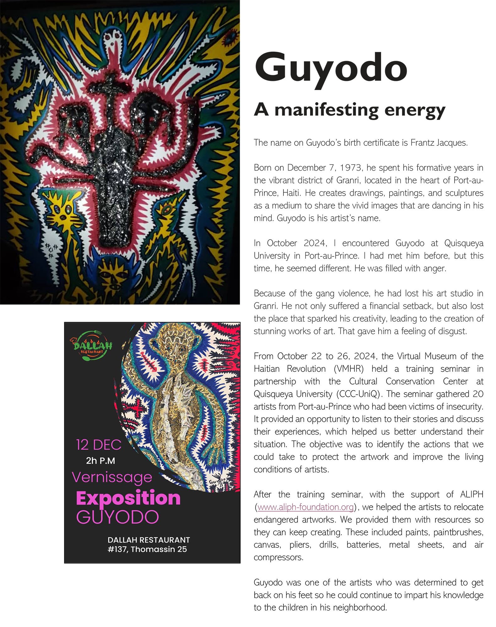 GUYODO : A manifesting energy